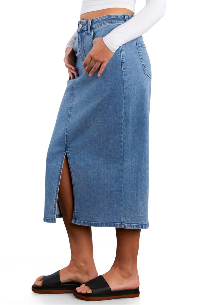 Lucy Denim Midi Skirt, Alternate, color, DENIM DREAM