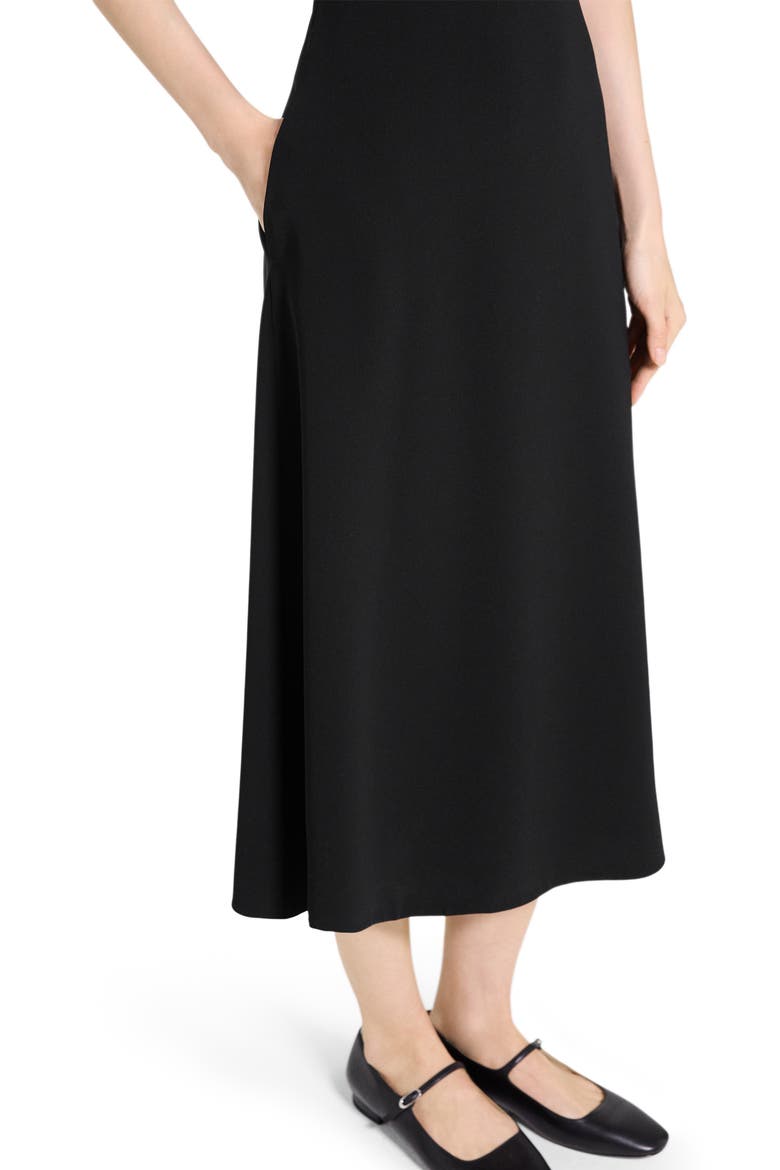 Sleeveless A-Line Midi Dress, Alternate, color, BLACK