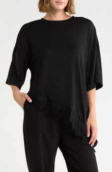 Lace Hem Assymetric Top