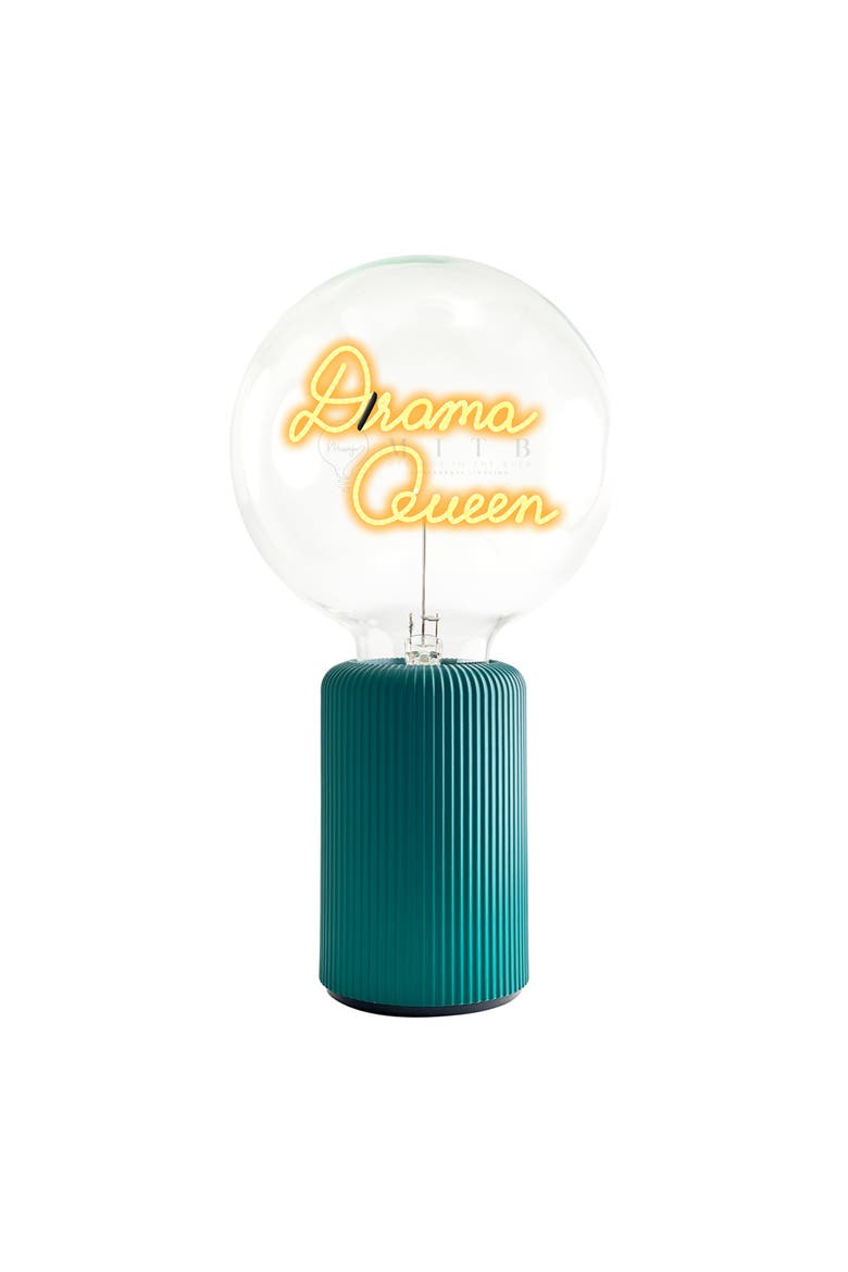 Drama Queen Portable Table Lamp, Main, color, Emerald