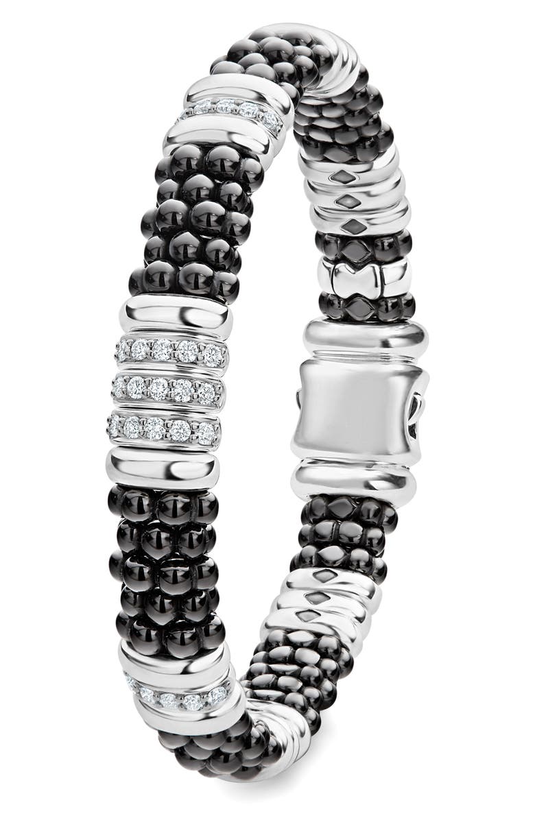 LAGOS Black Caviar Diamond Station Bracelet, Alternate, color,