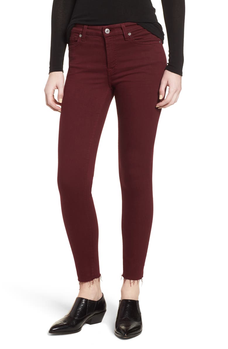 7 For All Mankind <sup>®</sup> Cutoff Hem Ankle Skinny Jeans, Main, color,