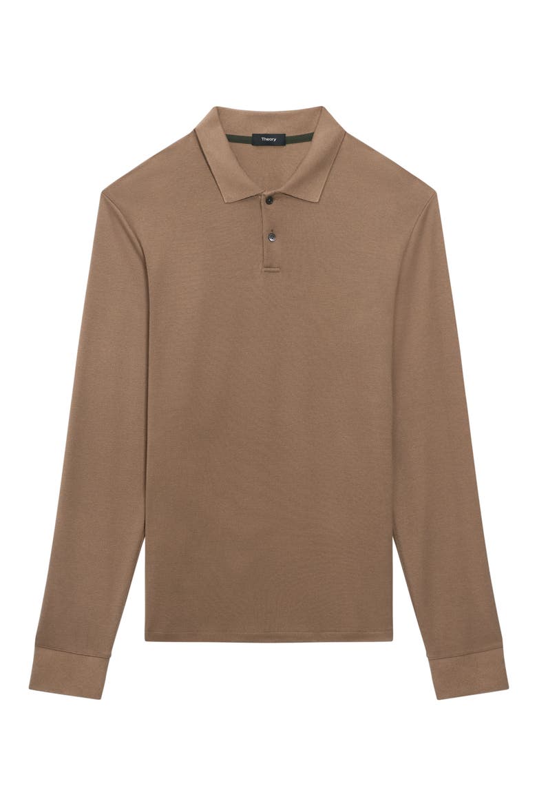 Goris Anemone Milano Long Sleeve Polo, Alternate, color, DARK TAUPE
