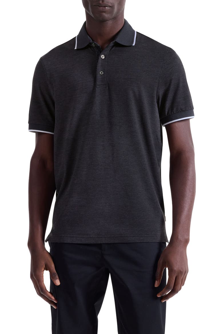 Three-Button Performance Polo, Main, color, BLACK