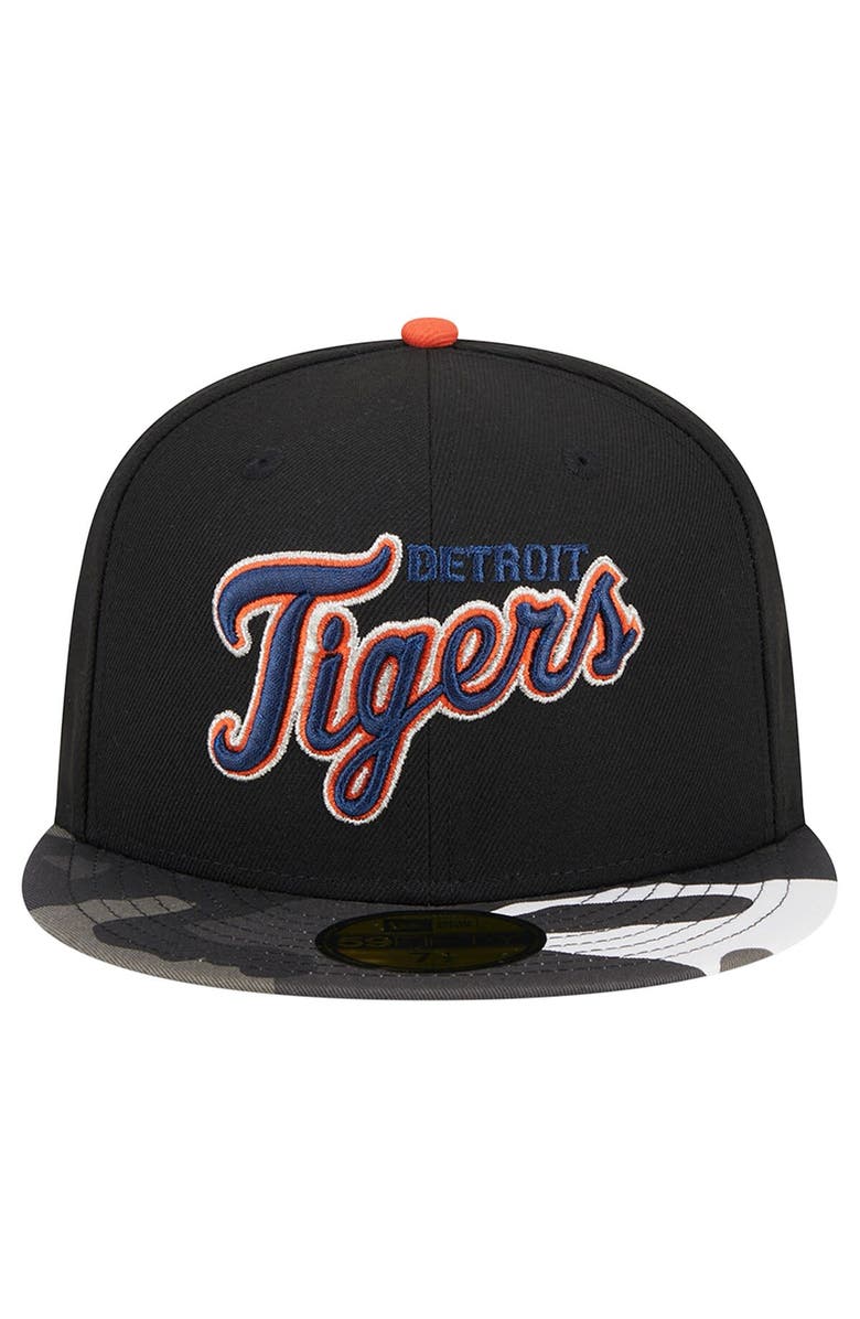 New Era Men's New Era Black Detroit Tigers Metallic Camo 59FIFTY Fitted Hat, Alternate, color, 