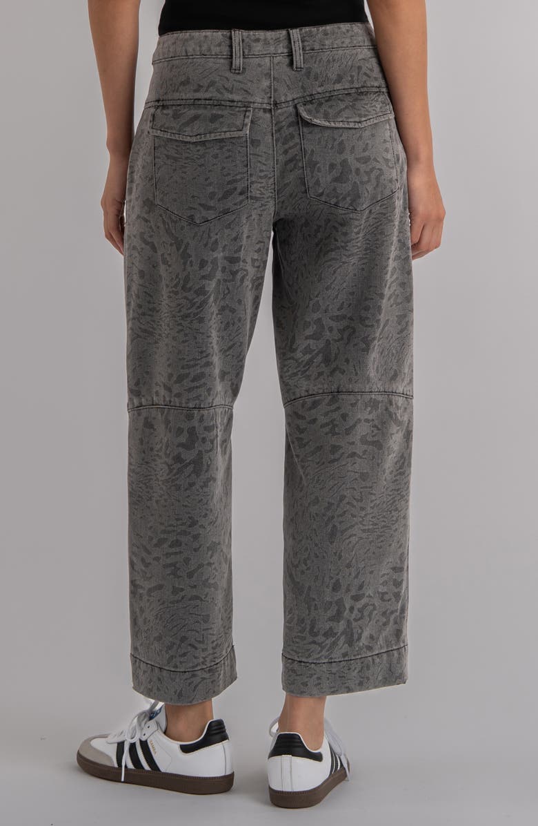 KUT from the Kloth Ashton High Waist Crop Wide Leg Barrel Jeans, Alternate, color, Grey