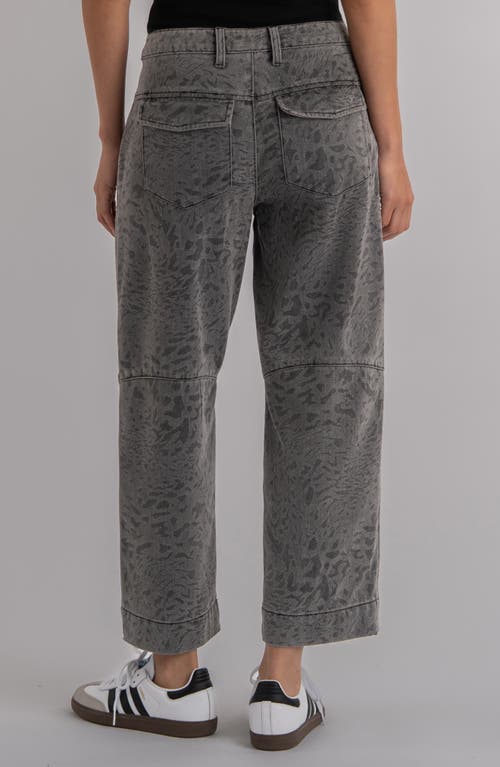 Kut From The Kloth Ashton High Waist Crop Wide Leg Barrel Jeans In Gray