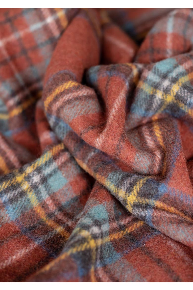 Recycled Wool Tartan Throw Blanket, Alternate, color, Stewart Royal Antique
