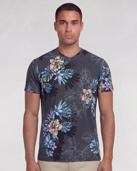 Exotic Floral Mens Vneck Tee