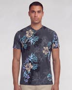 Lords of Harlech Exotic Floral Mens Vneck Tee