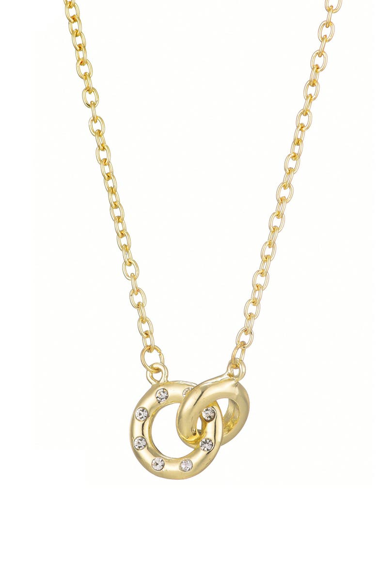 Cubic Zirconia Link Pendant Necklace, Main, color, GOLD