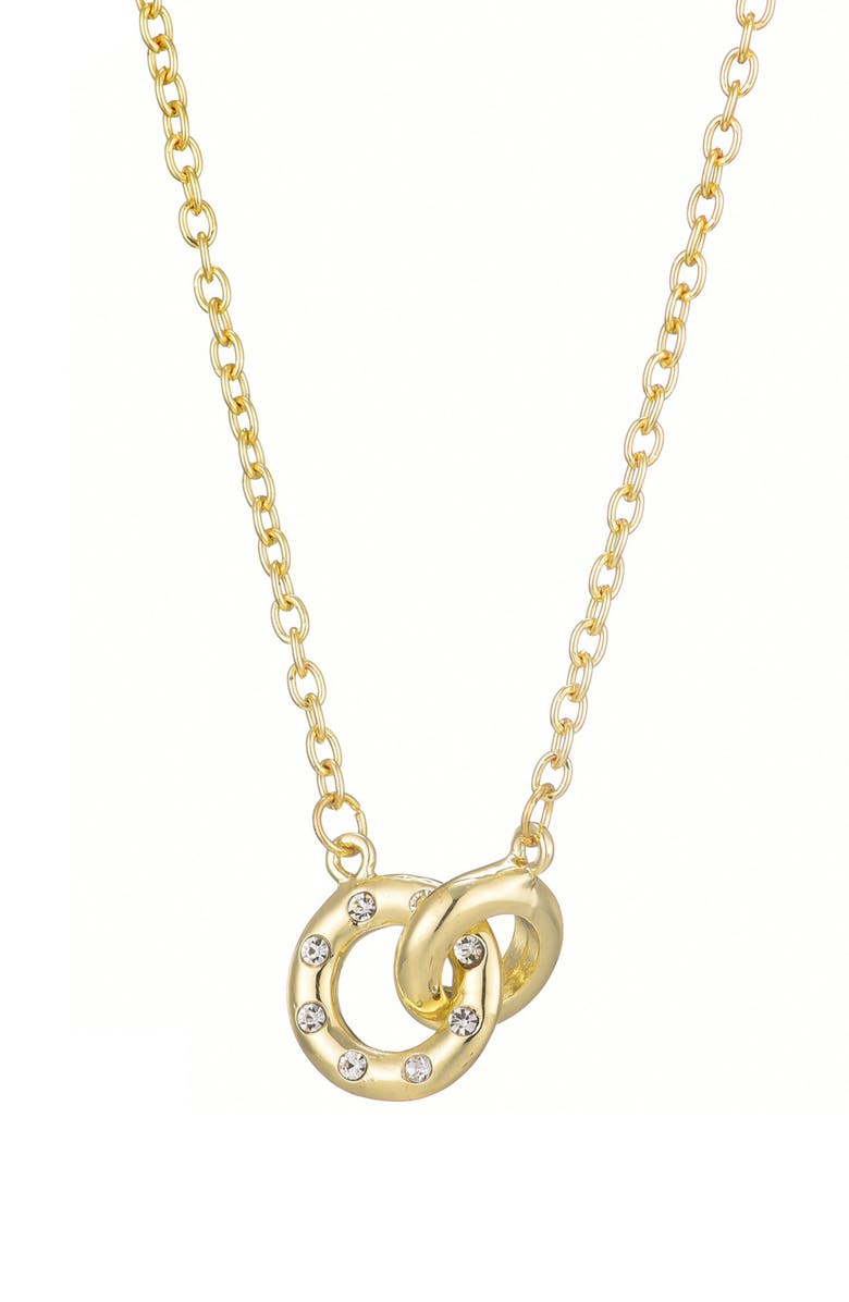 Adornia Cubic Zirconia Link Pendant Necklace, Main, color, Gold