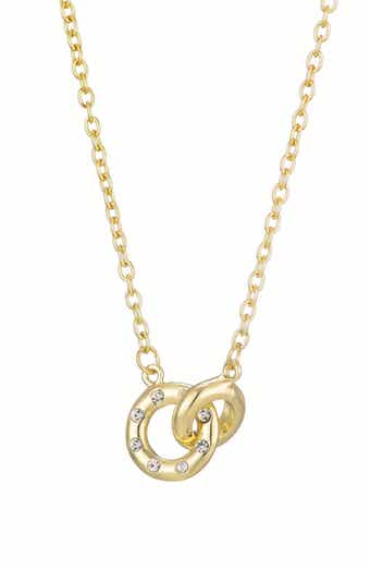Cubic Zirconia Link Pendant Necklace