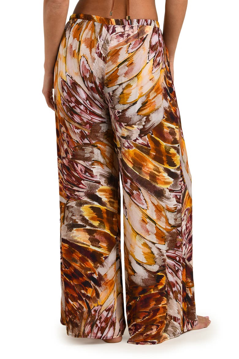 Sharon Watercolor Cover-Up Pants, Alternate, color, BROWN MULTI