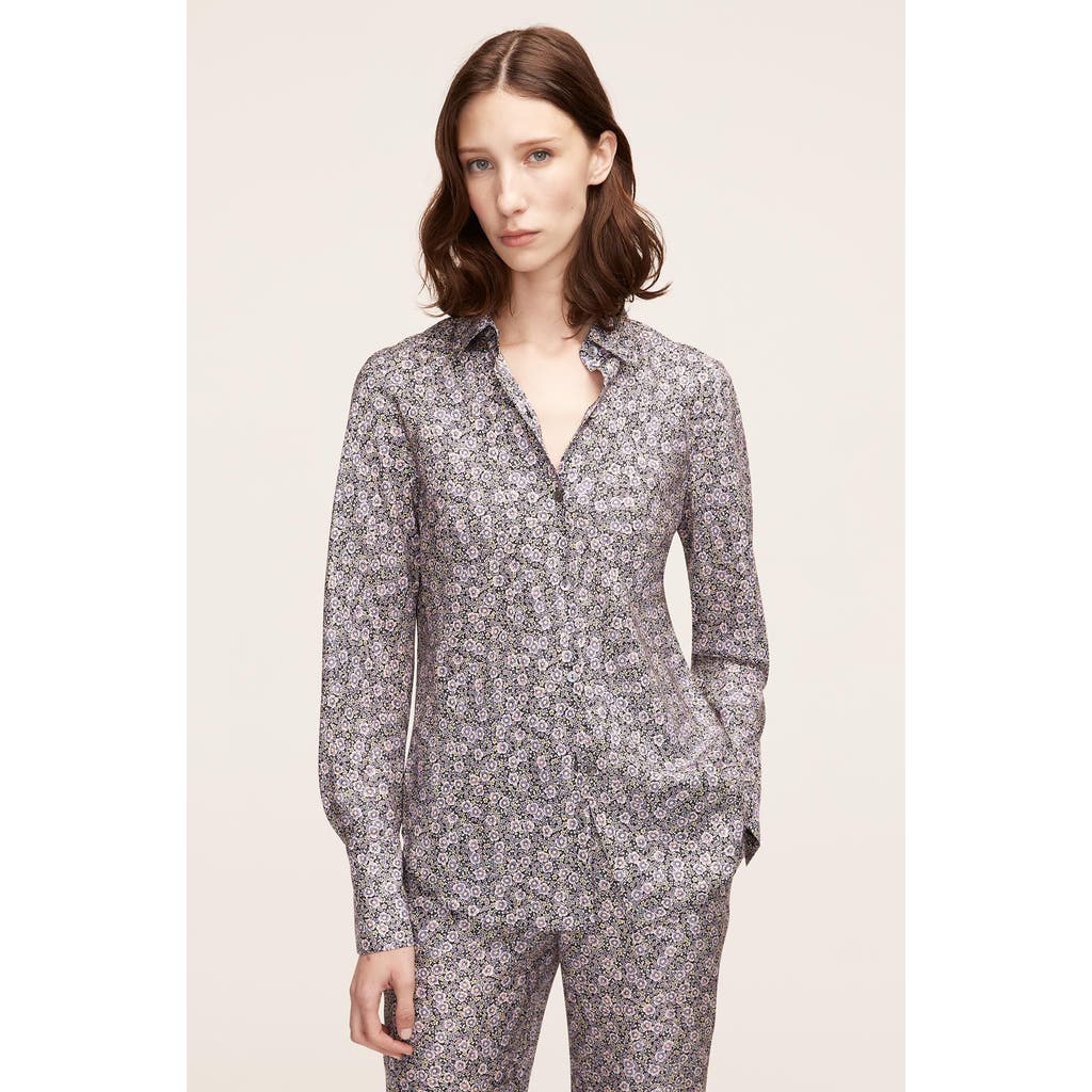 REBECCA TAYLOR REBECCA TAYLOR VIOLET FLEUR SILK BLOUSE