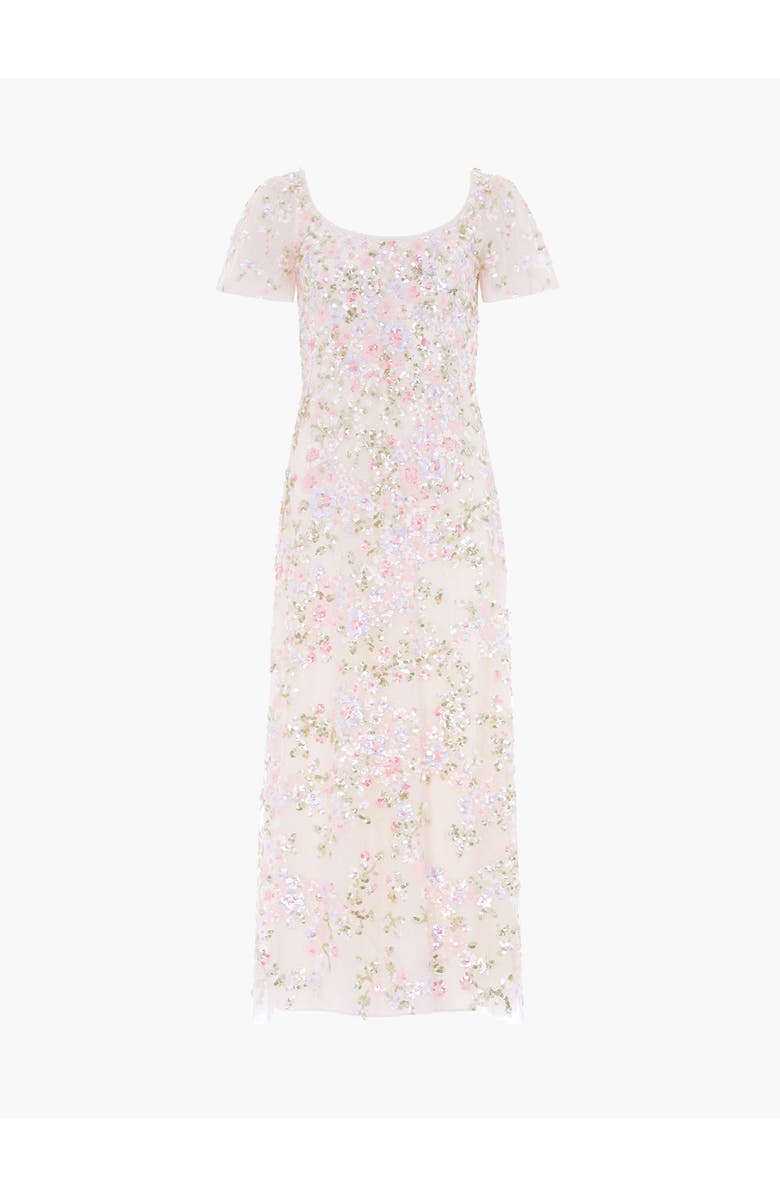 Needle & Thread Dream Garland Puff Sleeve Ankle Gown, Alternate, color, Cream/Multi