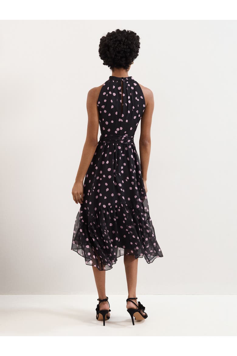 Lucinda Sleeveless Halter Midi Dress, Alternate, color, Black