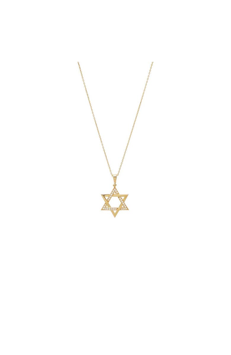 BY ADINA EDEN Large Diamond Accented Cutout Star Of David Pendant Necklace 14K, Main, color, 