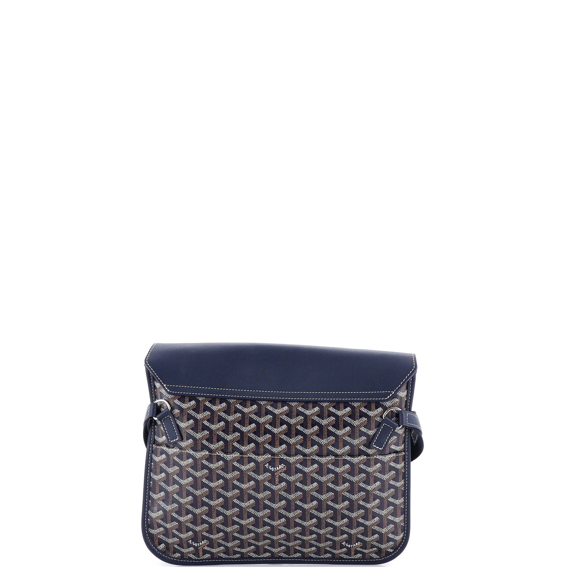 Pre-Owned Goyard Coursier Messenger Bag Coated Canvas and Leather, Alternate, color, Blue