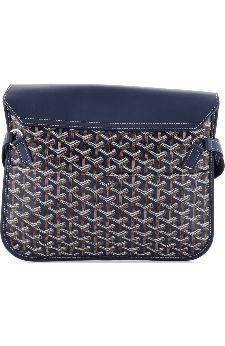 Pre-Owned Goyard Coursier Messenger Bag Coated Canvas and Leather, Alternate, color, Blue