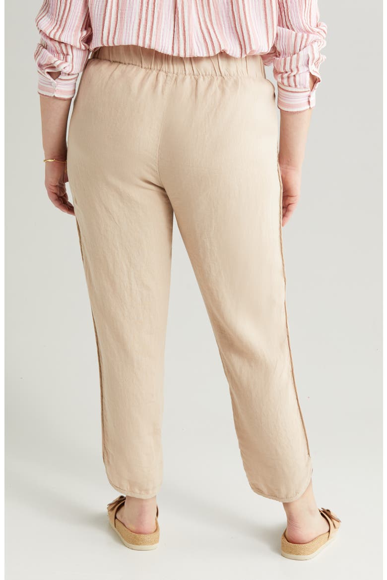 Tulip Hem Linen Pants, Alternate, color, TAN OXFORD