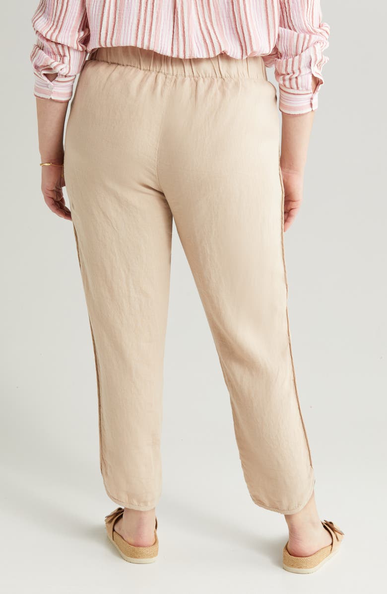 Caslon<sup>®</sup> Tulip Hem Linen Pants, Alternate, color, Tan Oxford