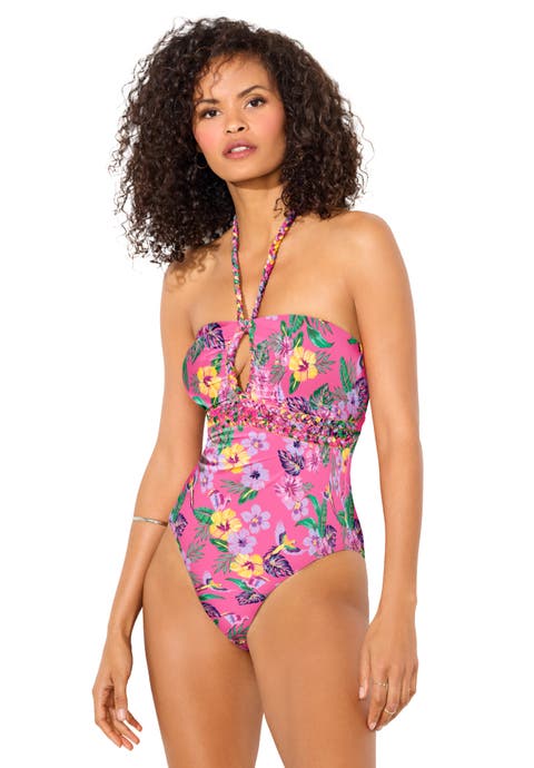 Braided Bandeau One Piece Swimsuit (Plus Available)