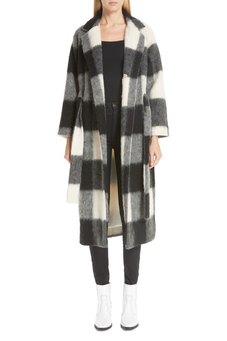 Pattern Wool Blend Coat, Main, color, EGRET 135