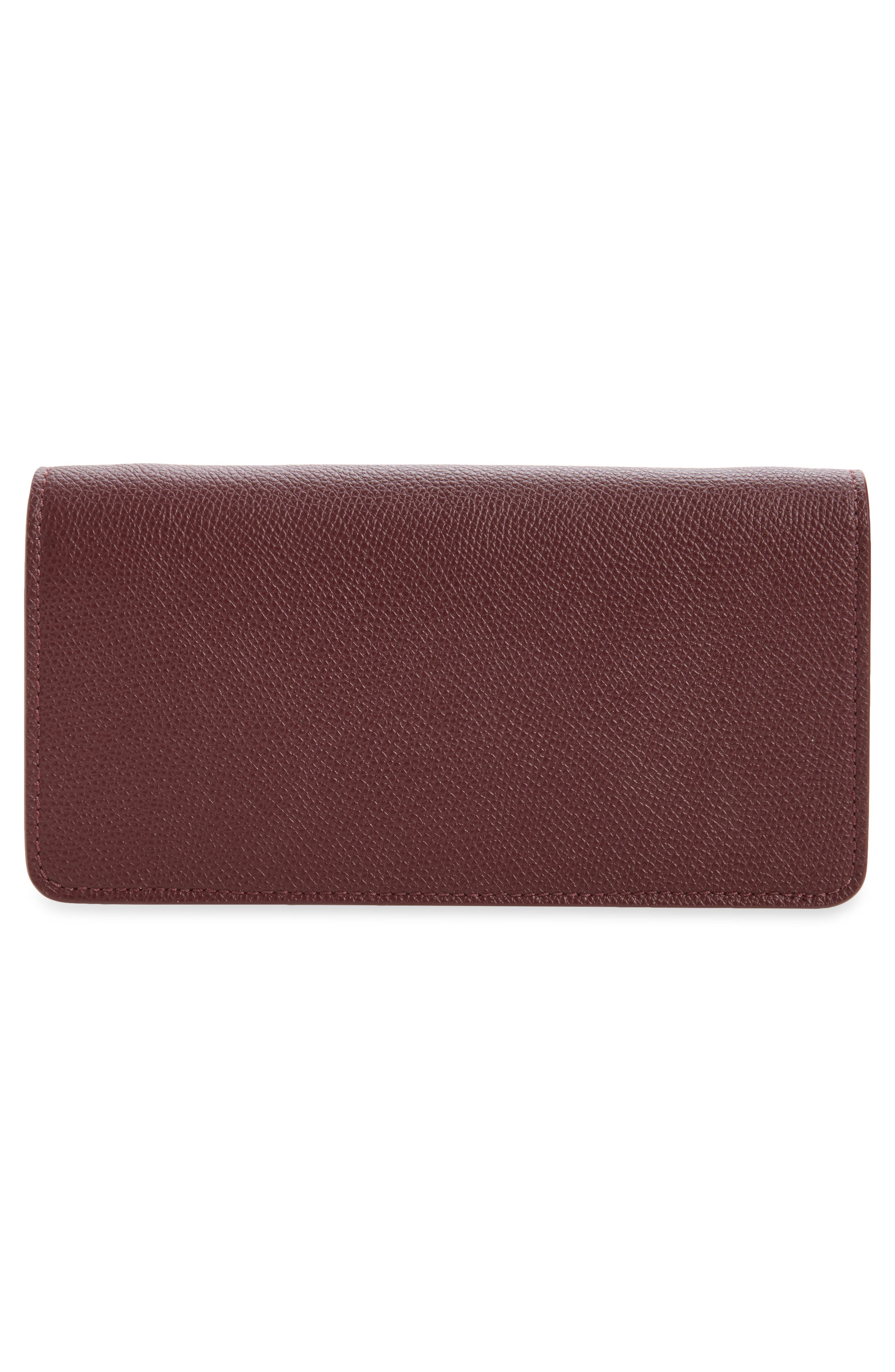 VLOGO Signature Leather Wallet on a Chain, Alternate, color, MAROON