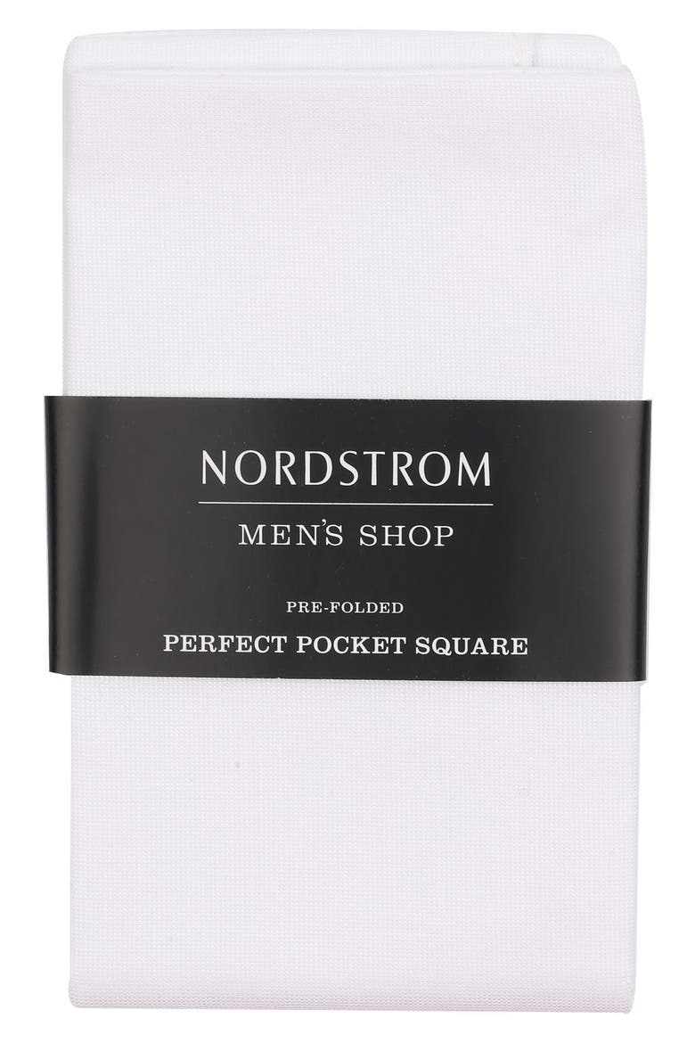 Men's Shop The Perfect Pre-Folded Pocket Square, Alternate, color, WHITE