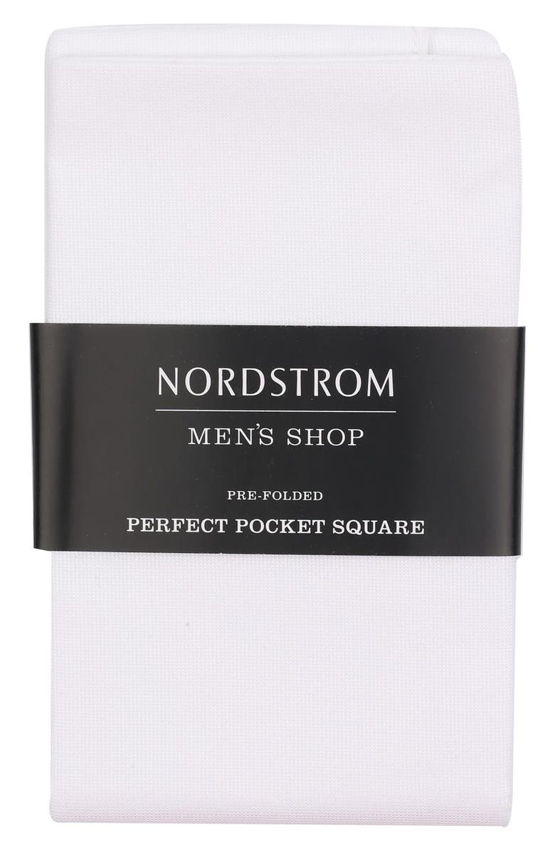 Nordstrom Men's Shop The Perfect Pre-Folded Pocket Square, Alternate, color, White