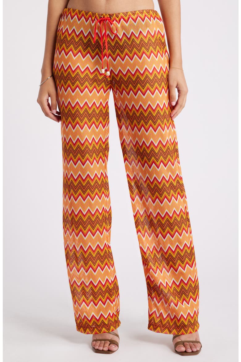 Chevron Knit Drawstring Pants, Main, color, MULTI COLOUR