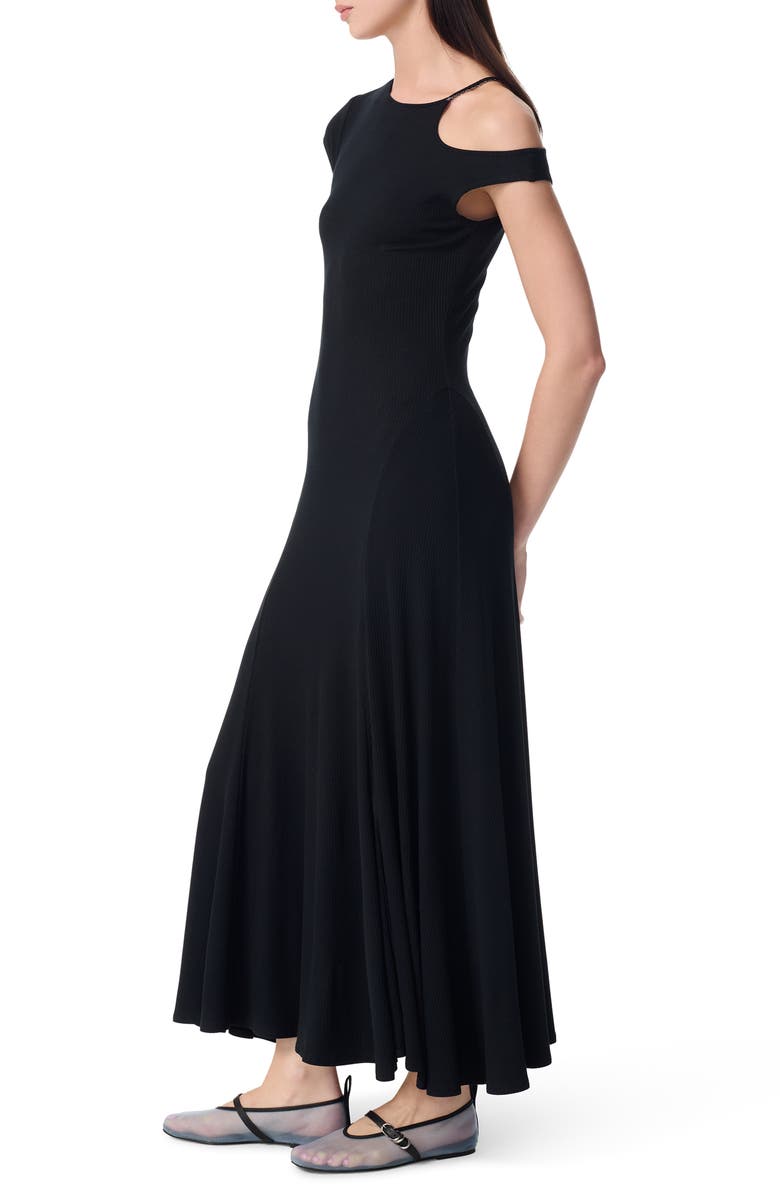Robert Rodriguez Clarice Cutout Shoulder Maxi Dress, Alternate, color, Black