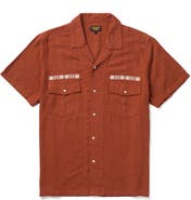 Seager Co Whippersnapper Embroidered Short Sleeve Linen Blend Snap-Up Shirt