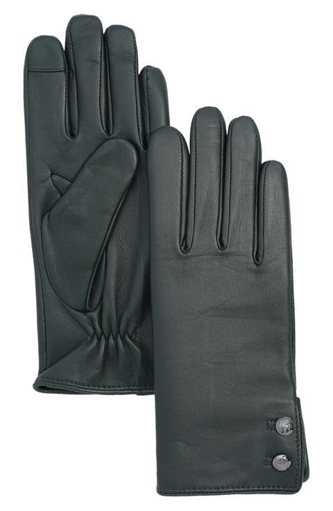 Two-Button Touchscreen Leather Gloves