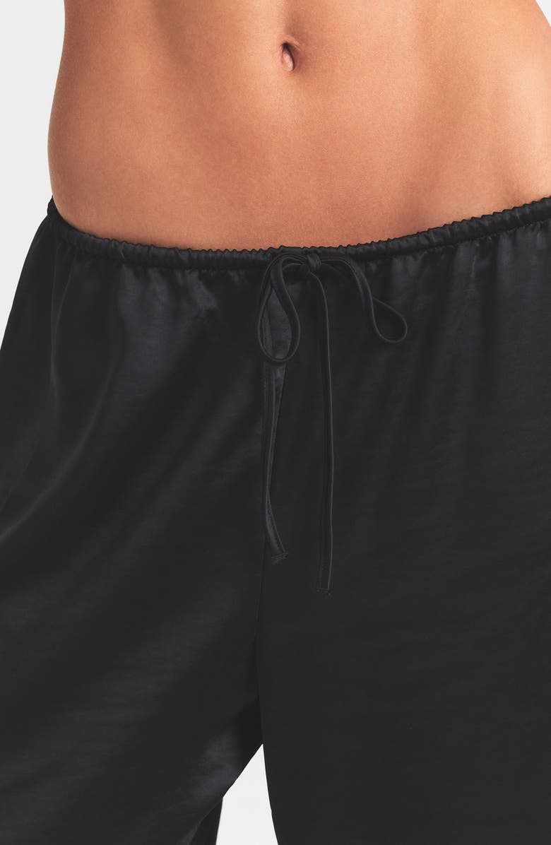 SKIMS Lightweight Satin Straight Leg Pants, Alternate, color, Obsidian