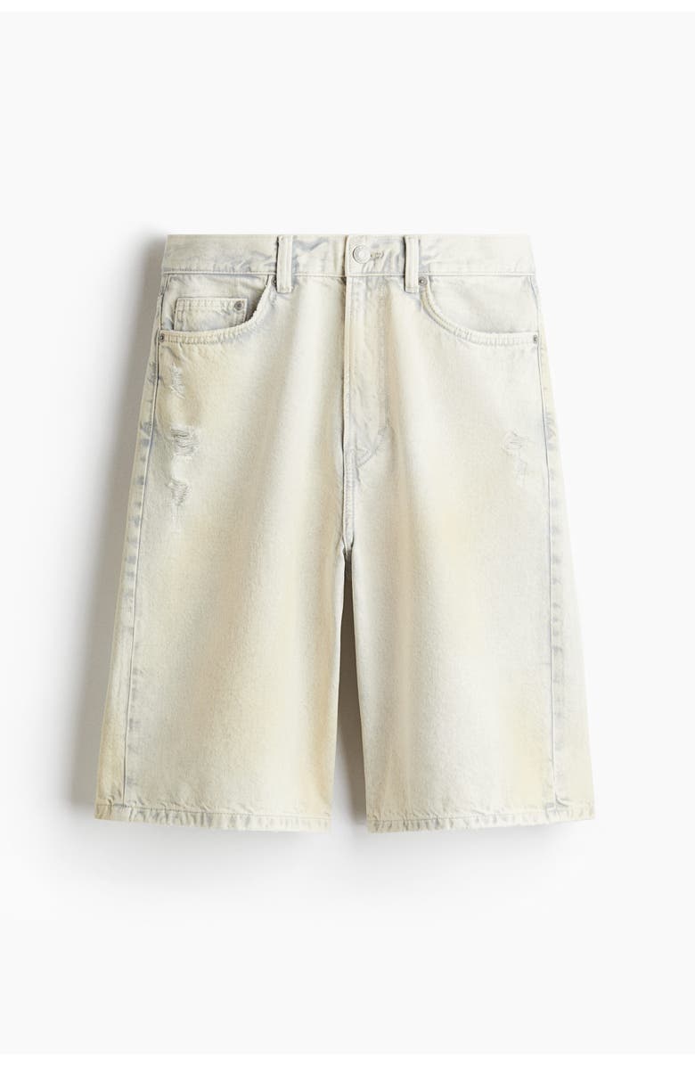 H&M Baggy Denim Shorts, Main, color, Pale Denim Blue