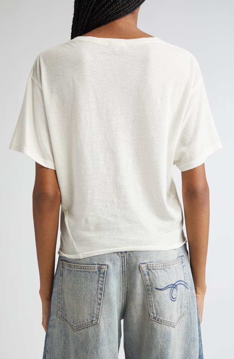 R13 Tight Waist Cotton & Cashmere T-Shirt, Alternate, color, White