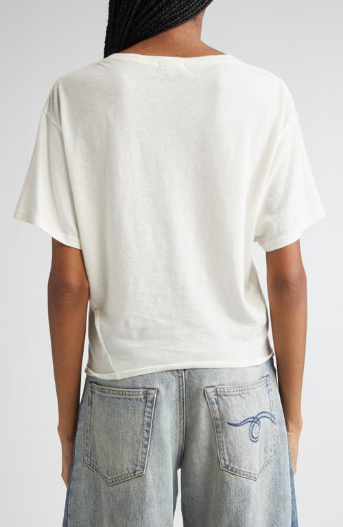 R13 Tight Waist Cotton & Cashmere T-shirt In White