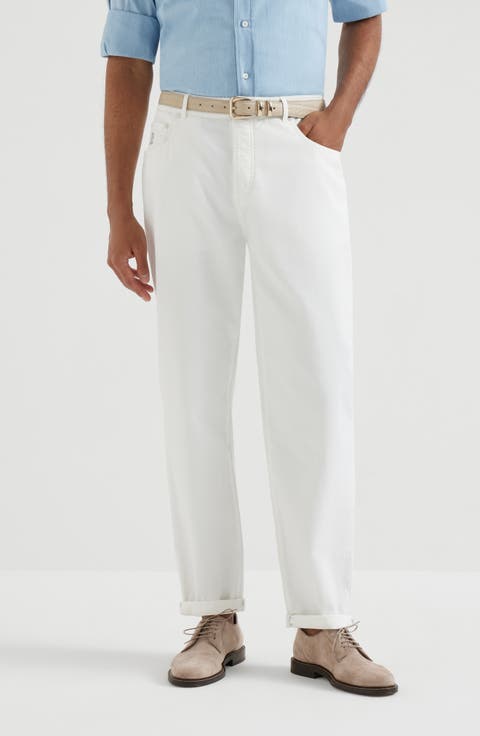 Gabardine garment dyed trousers