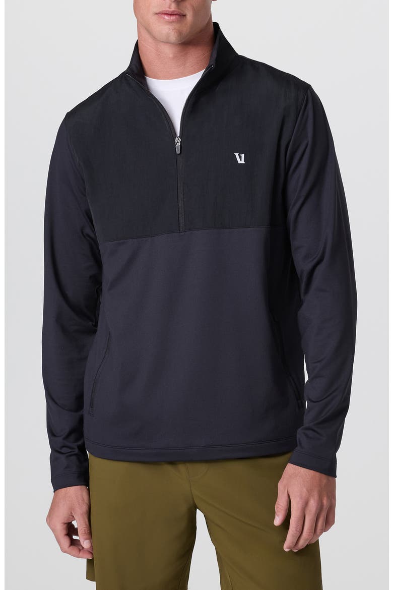 Sunday Element Half Zip Pullover, Main, color, BLACK