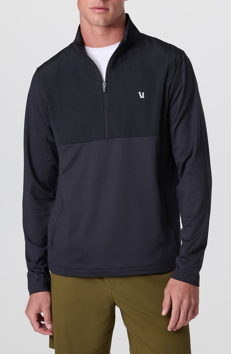 Vuori Sunday Element Half Zip Pullover, Main, color, Black