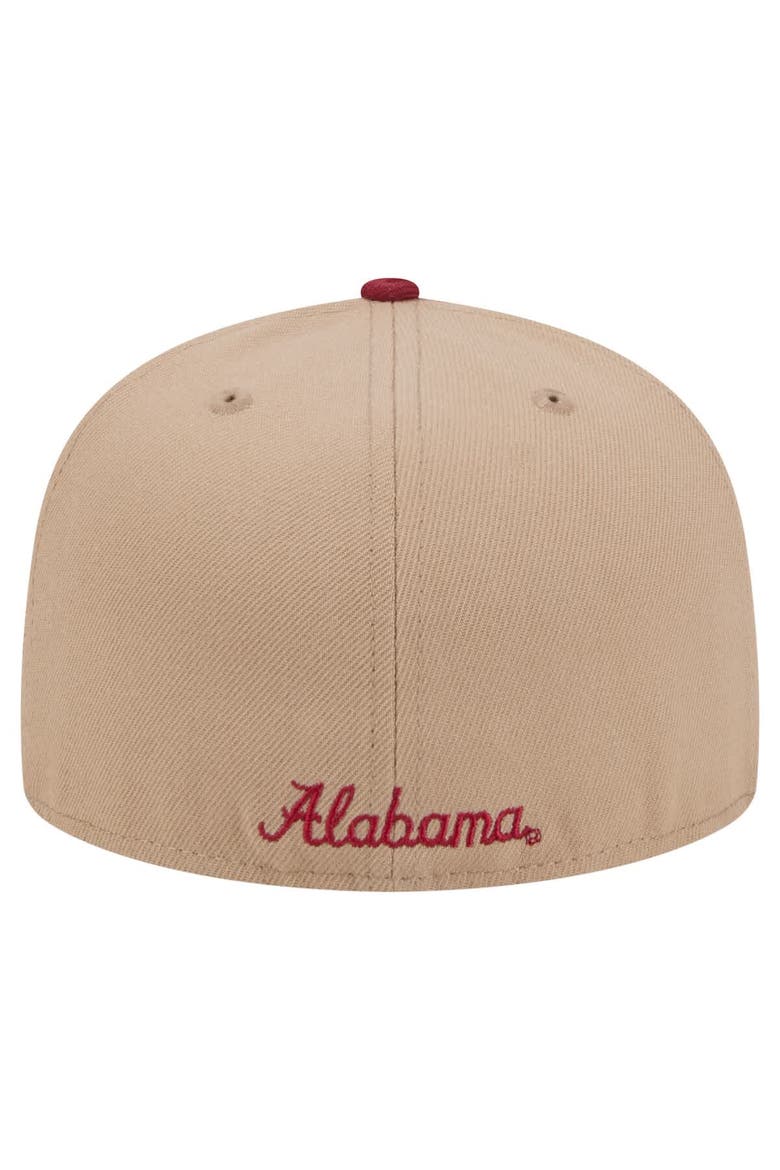 Men's New Era  Khaki Alabama Crimson Tide Two-Tone 59FIFTY Fitted Hat, Alternate, color, Khaki
