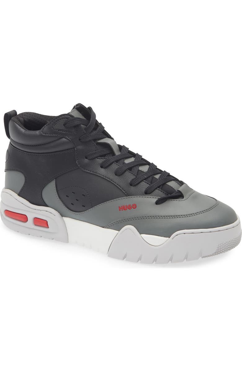 BOSS Kedge Hito Napu High Top Sneaker, Main, color, Charcoal