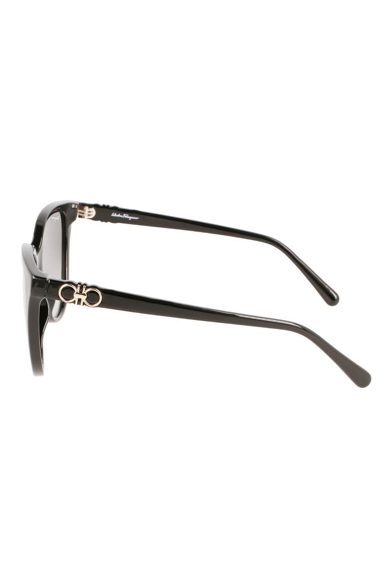 57mm Gradient Cat Eye Sunglasses, Alternate, color, BLACK