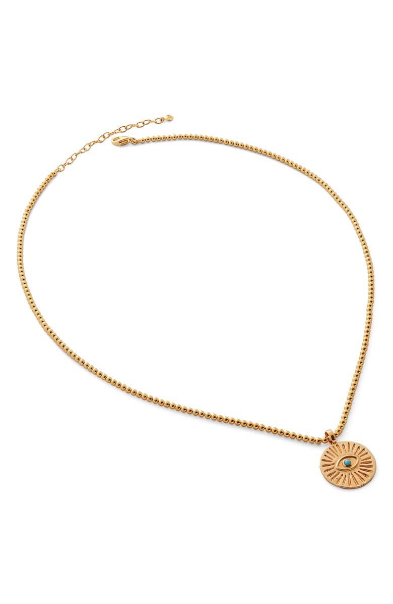 Monica Vinader Talisman Evil Eye Pendant Charm, Alternate, color, Gp