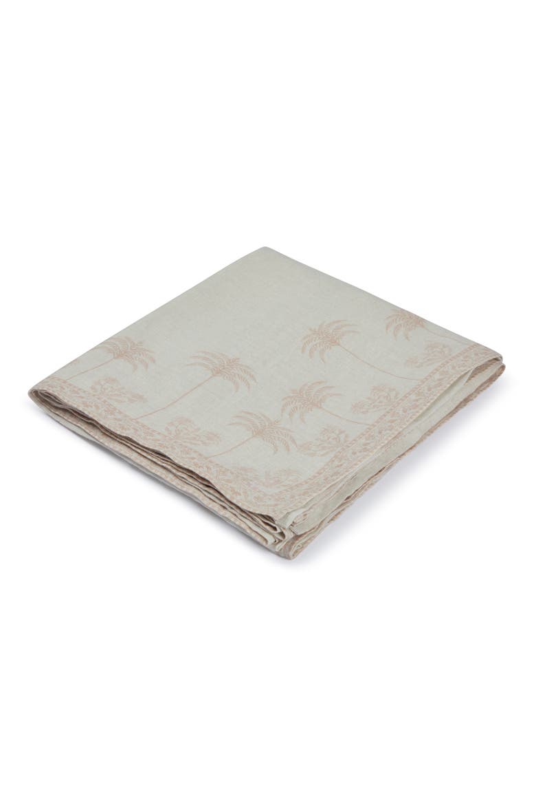 La Fortuna Palms Tablecloths, Alternate, color, Seashell & Dunes - 62" x 120"