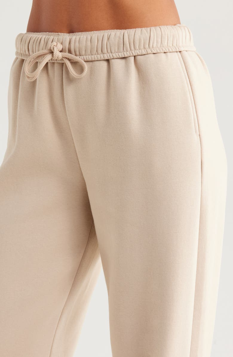 Zella Cloud Fleece Straight Leg Sweatpants, Alternate, color, Tan Oxford