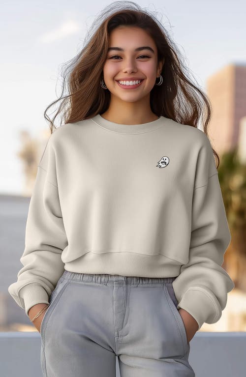 Dalix Spook-a-latte Relaxed Sweatshirt In Bone