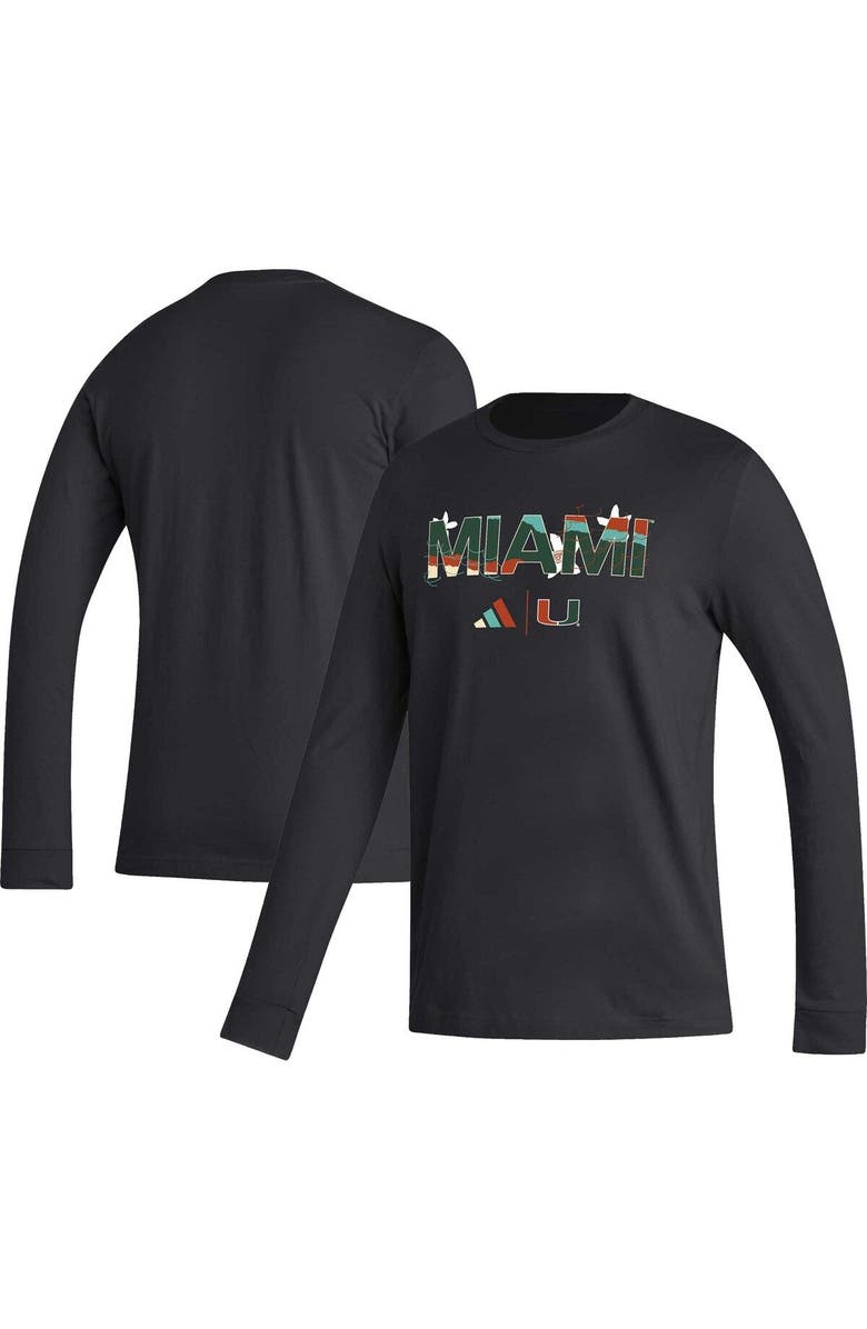 adidas Men's adidas Black Miami Hurricanes Honoring Black Excellence Long Sleeve T-Shirt, Main, color, Black